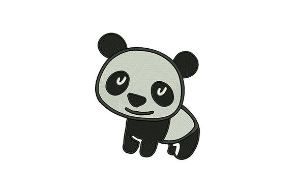 Baby Panda Sitting: A Cute Embroidery Design