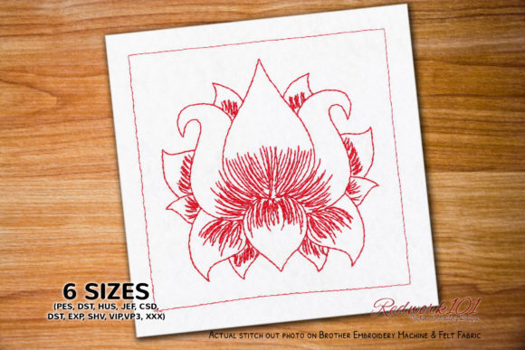 Beautiful Lotus Flower Embroidery