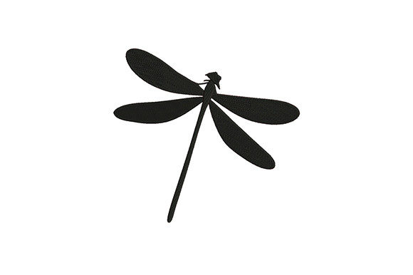 Black Dragonfly Embroidery Design