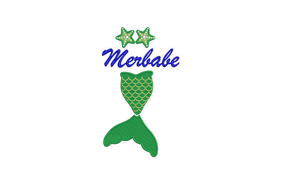 Blue Merbabe Embroidery Design