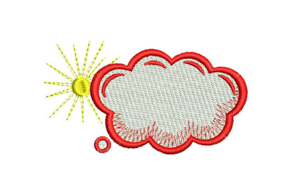 Cloud with Sun Embroidery Design