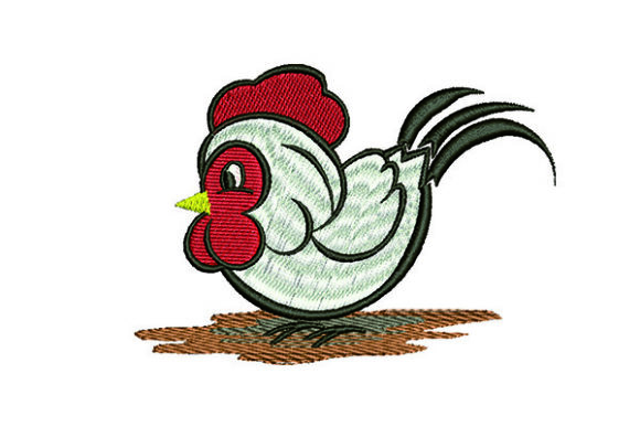 Cute Chicken Embroidery Design