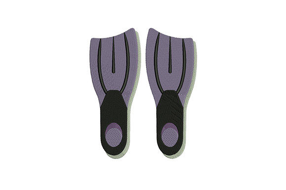 Diving Flipper Embroidery Design