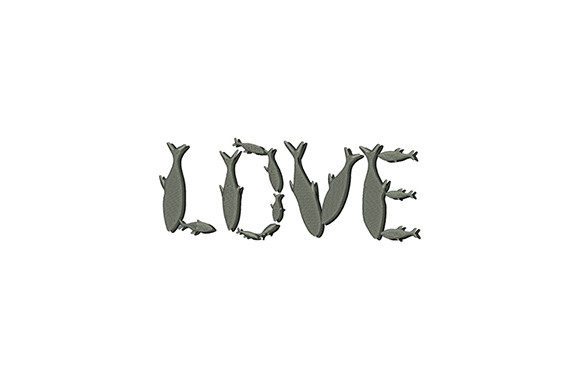 Love Fish Embroidery Design