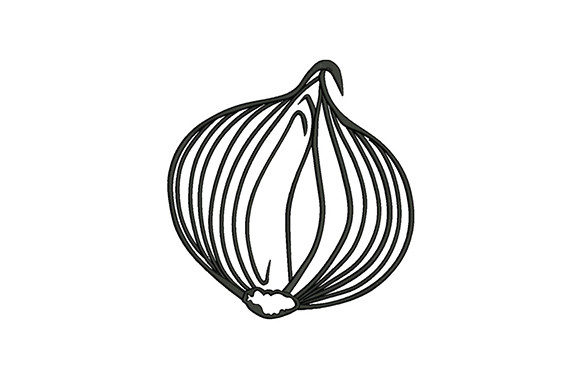 Onion Silhouette Embroidery Design