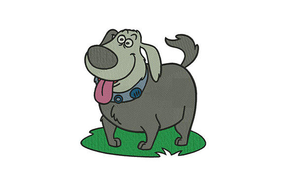 Playing Dog Embroidery Design
