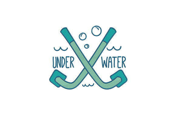 Underwater Snorkel Embroidery Design