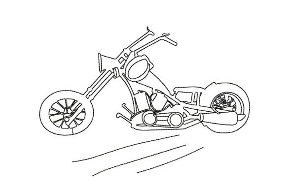Vintage Motorcycle Embroidery Design