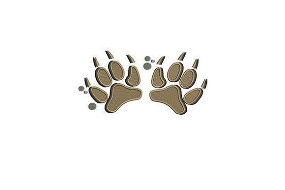 Wolf Footprints Embroidery Design